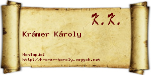 Krámer Károly névjegykártya