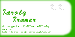 karoly kramer business card